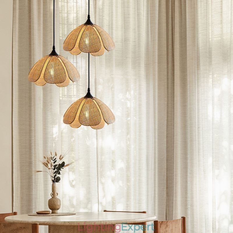 Rattan Pendant Light Retro Rattan Ceiling Light