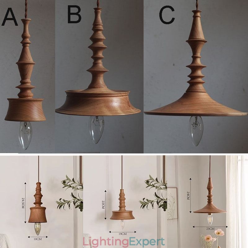 Rubberwood Pendant Light Ins Vintage Hanging Light
