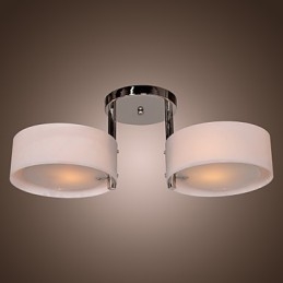 Modern Contemporary Chrome Metal Chandelier Flush Mount