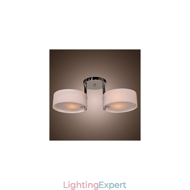 Modern Contemporary Chrome Metal Chandelier Flush Mount
