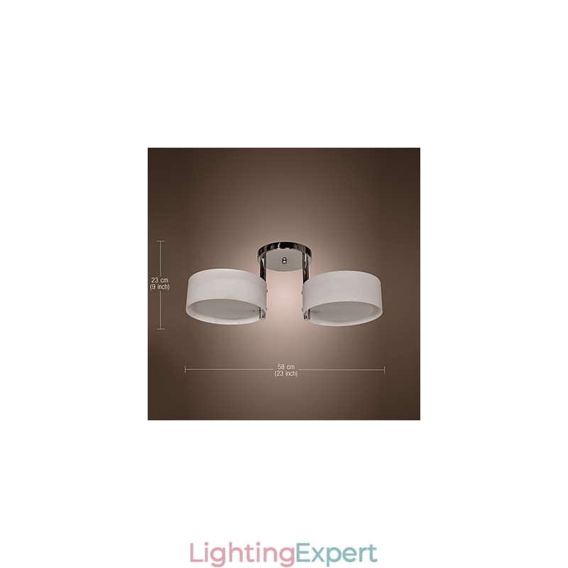 Modern Contemporary Chrome Metal Chandelier Flush Mount