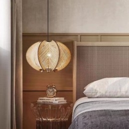 Nordic Pendant Light Retro Wabi Sabi Style Handmade Solid Wood Ceiling Light