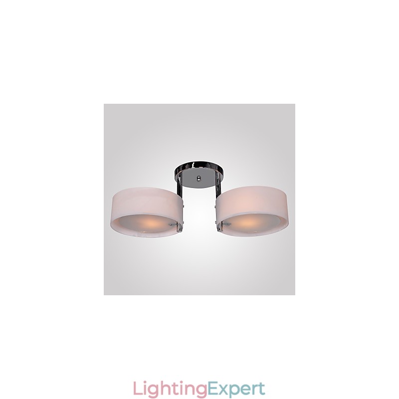 Modern Contemporary Chrome Metal Chandelier Flush Mount