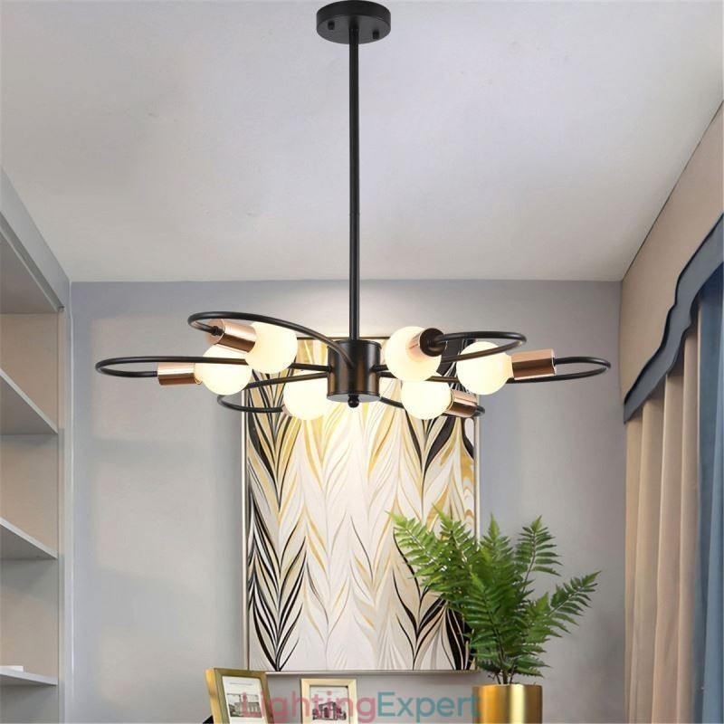 Rustic Chandelier 6 Light Classic Petals Ceiling Hanging Light
