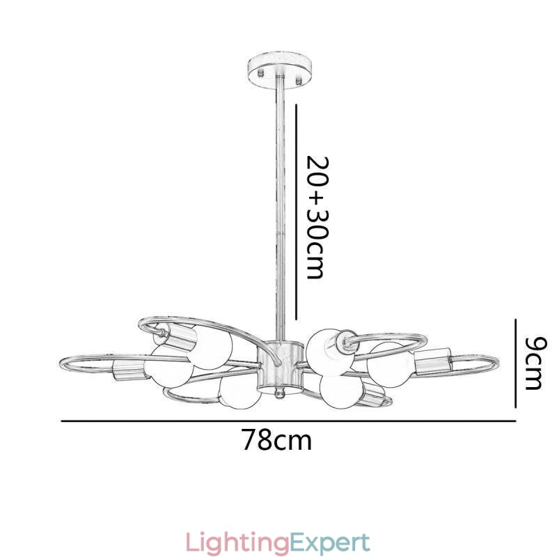 Rustic Chandelier 6 Light Classic Petals Ceiling Hanging Light