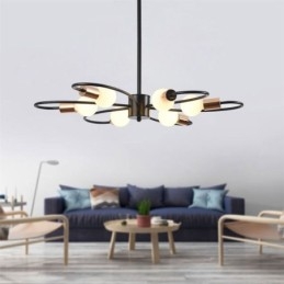 Rustic Chandelier 6 Light Classic Petals Ceiling Hanging Light