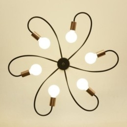 Rustic Chandelier 6 Light Classic Petals Ceiling Hanging Light