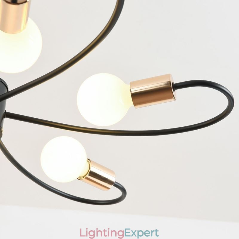 Rustic Chandelier 6 Light Classic Petals Ceiling Hanging Light