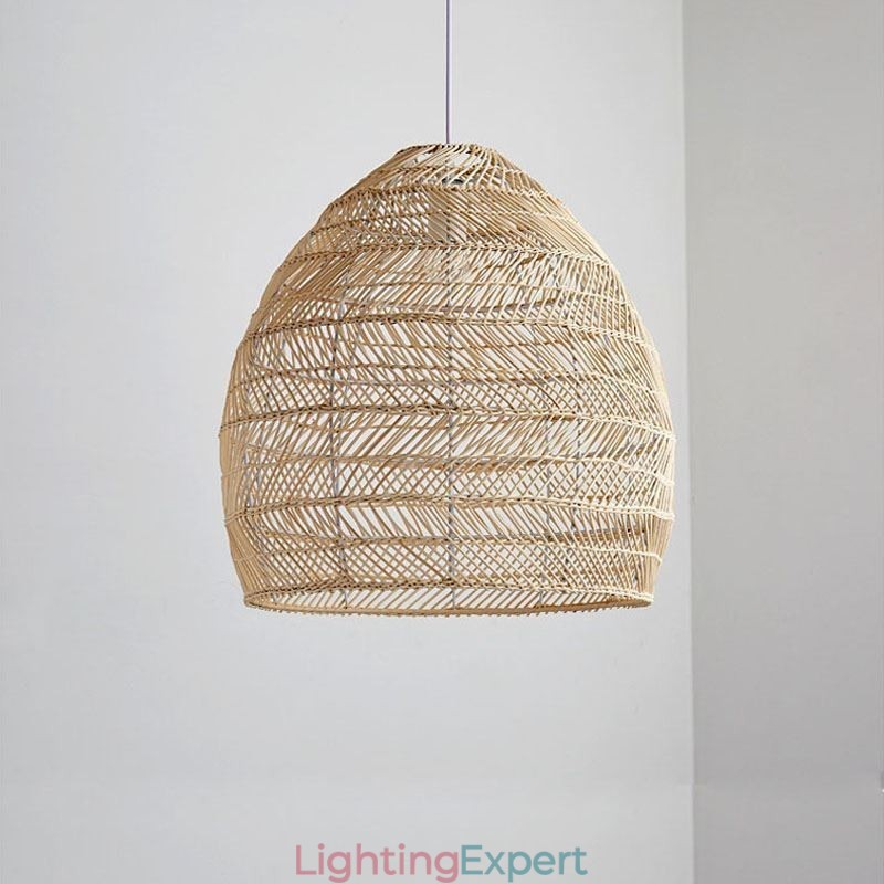 Hand Woven Pendant Light Rattan Hanging Light Farmhouse