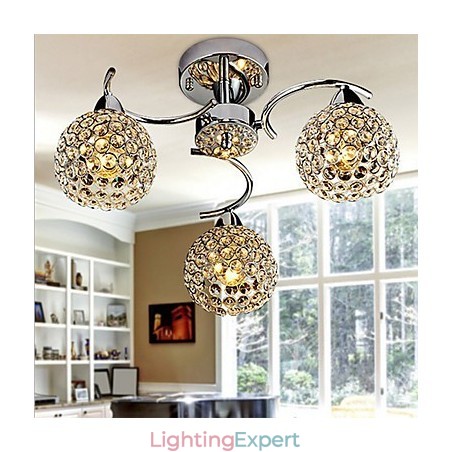 Modern Contemporary Crystal Electroplated Metal Pendant Light Flush Mount Modern Contemporary Crystal Electroplated Metal Pendant Light Flush Mount