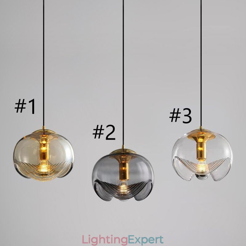 Stamen Glass Pendant Light Modern Minimalist Wrought Iron Ceiling Light