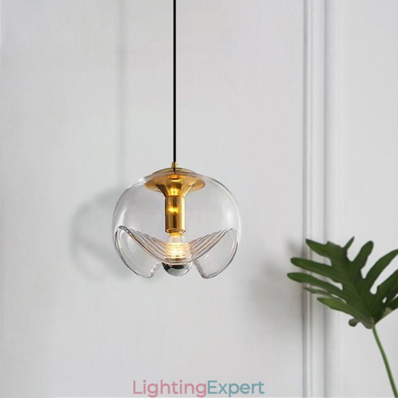 Stamen Glass Pendant Light Modern Minimalist Wrought Iron Ceiling Light
