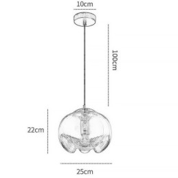 Stamen Glass Pendant Light Modern Minimalist Wrought Iron Ceiling Light