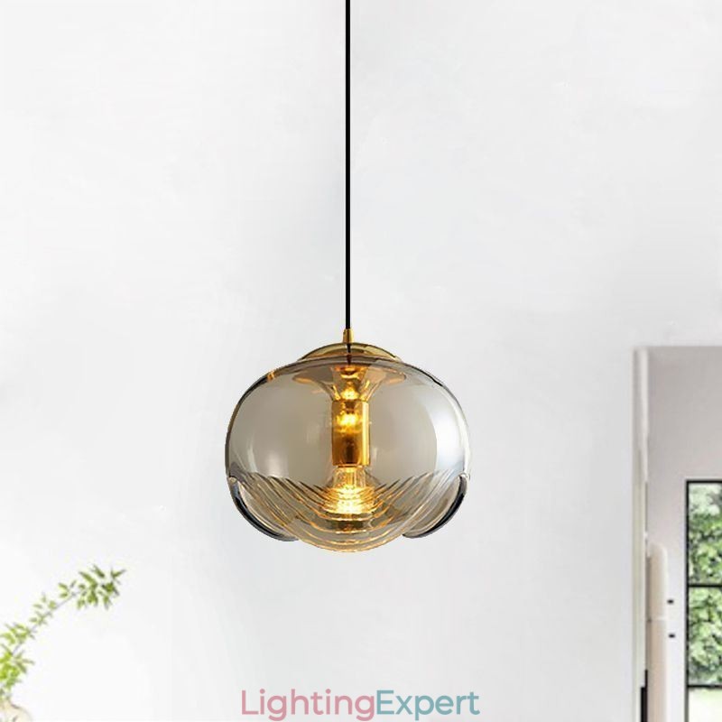 Stamen Glass Pendant Light Modern Minimalist Wrought Iron Ceiling Light