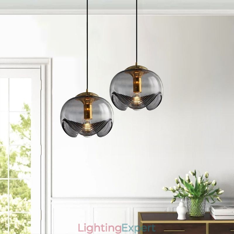 Stamen Glass Pendant Light Modern Minimalist Wrought Iron Ceiling Light