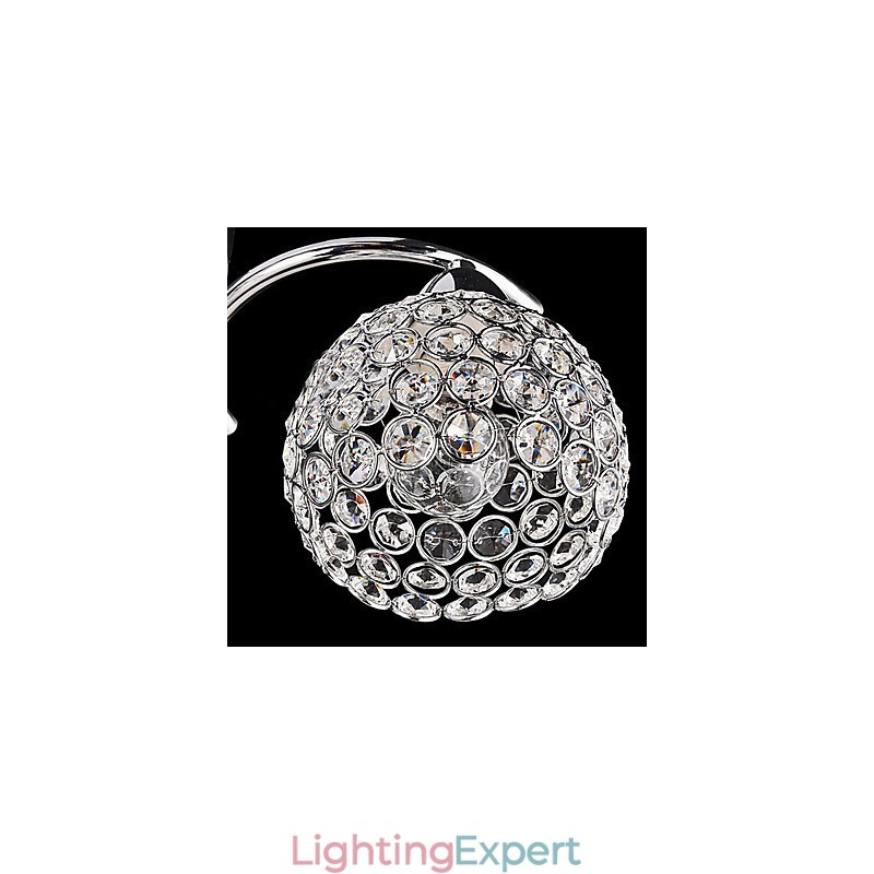 Modern Contemporary Crystal Electroplated Metal Pendant Light Flush Mount