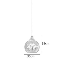 Glass Pendant Light Modern Minimalist Wrought Iron Ceiling Light 9 Lights