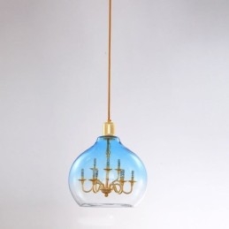 Glass Pendant Light Modern Minimalist Wrought Iron Ceiling Light 9 Lights
