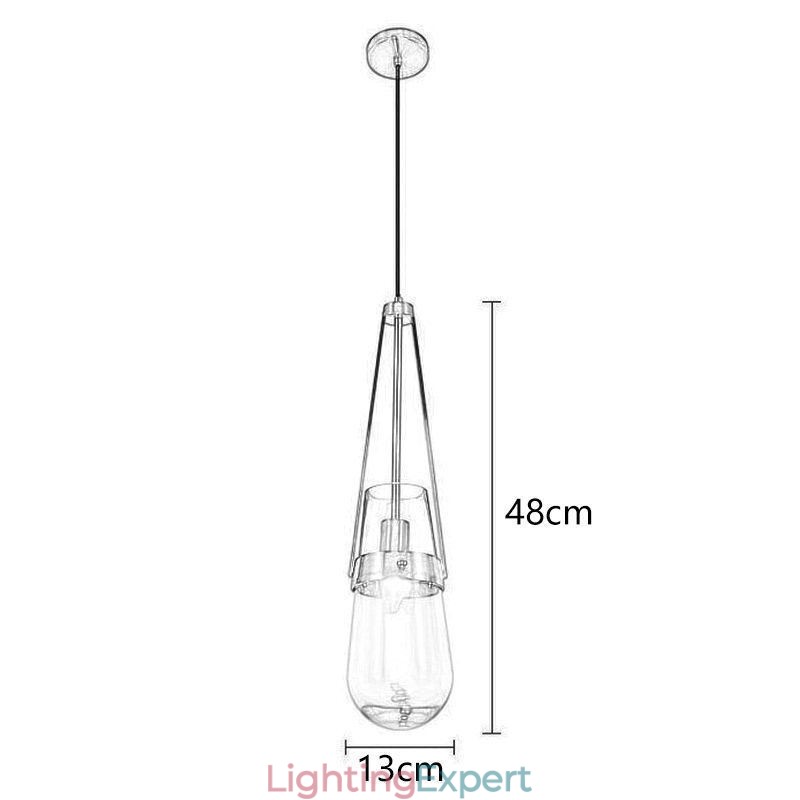 Water Drop Glass Pendant Light Modern Minimalist Wrought Iron Small Ceiling Light