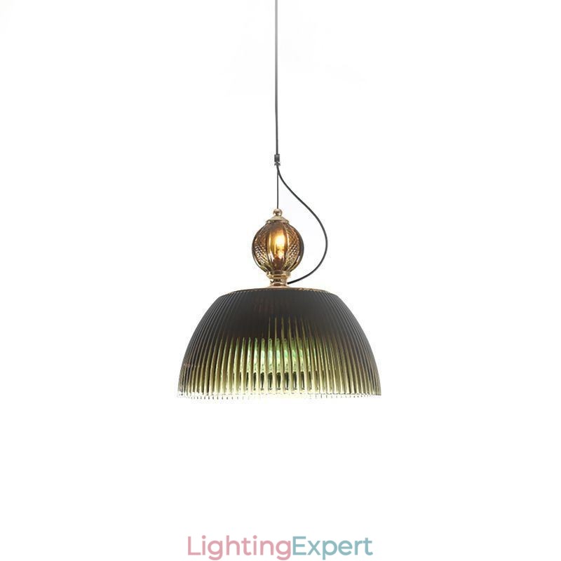 Pleated Skirt Glass Pendant Light Modern Minimalist Wrought Iron Small Ceiling Light