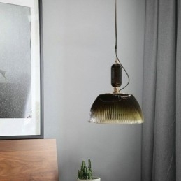 Pleated Skirt Glass Pendant Light Modern Minimalist Wrought Iron Small Ceiling Light