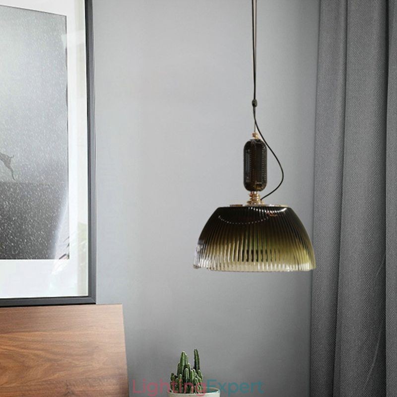 Pleated Skirt Glass Pendant Light Modern Minimalist Wrought Iron Small Ceiling Light
