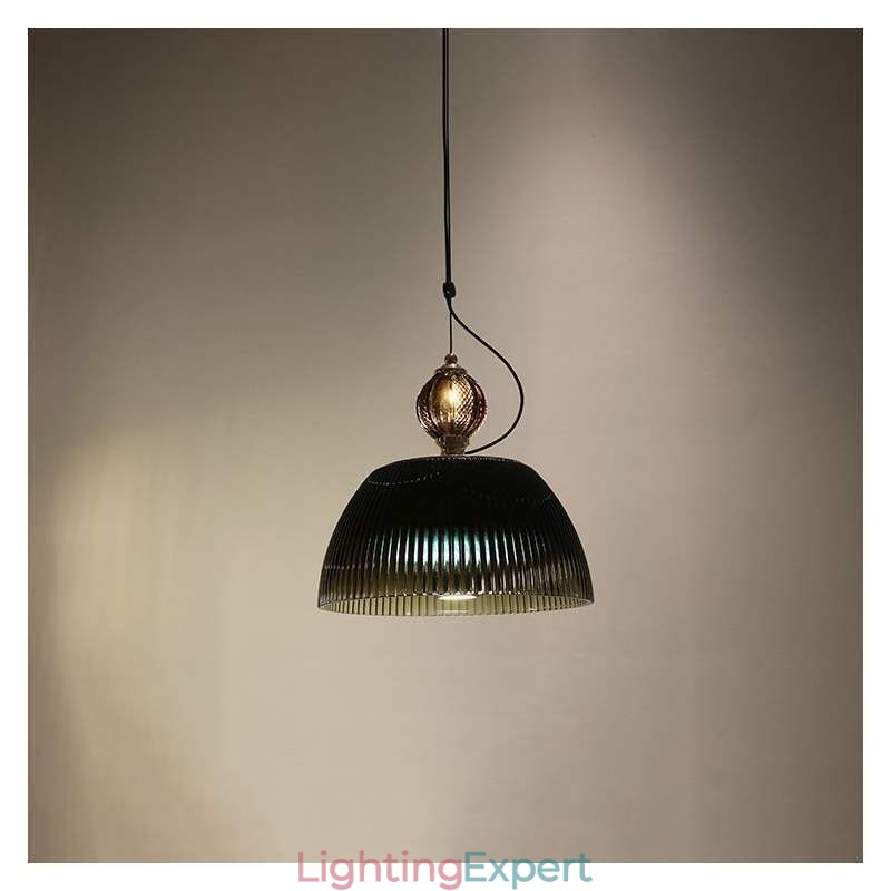 Pleated Skirt Glass Pendant Light Modern Minimalist Wrought Iron Small Ceiling Light