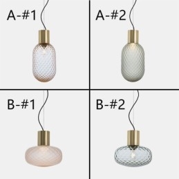 Grid Glass Pendant Light Modern Iron Simple Ceiling Light