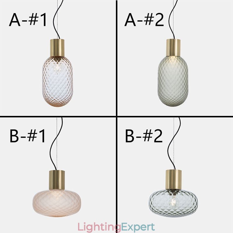 Grid Glass Pendant Light Modern Iron Simple Ceiling Light