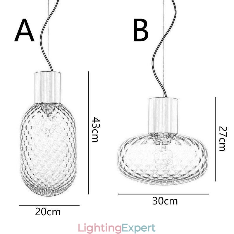 Grid Glass Pendant Light Modern Iron Simple Ceiling Light