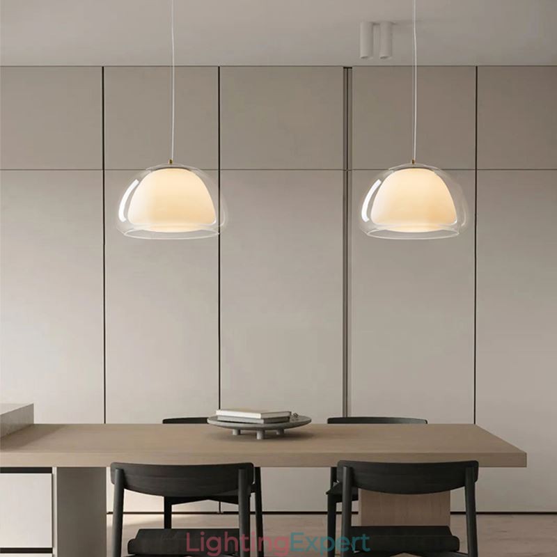 Pendant Light Modern Simple Clear Glass Pudding Ceiling Light