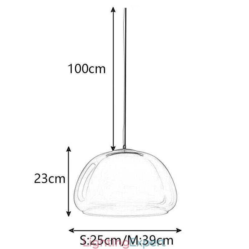 Pendant Light Modern Simple Clear Glass Pudding Ceiling Light