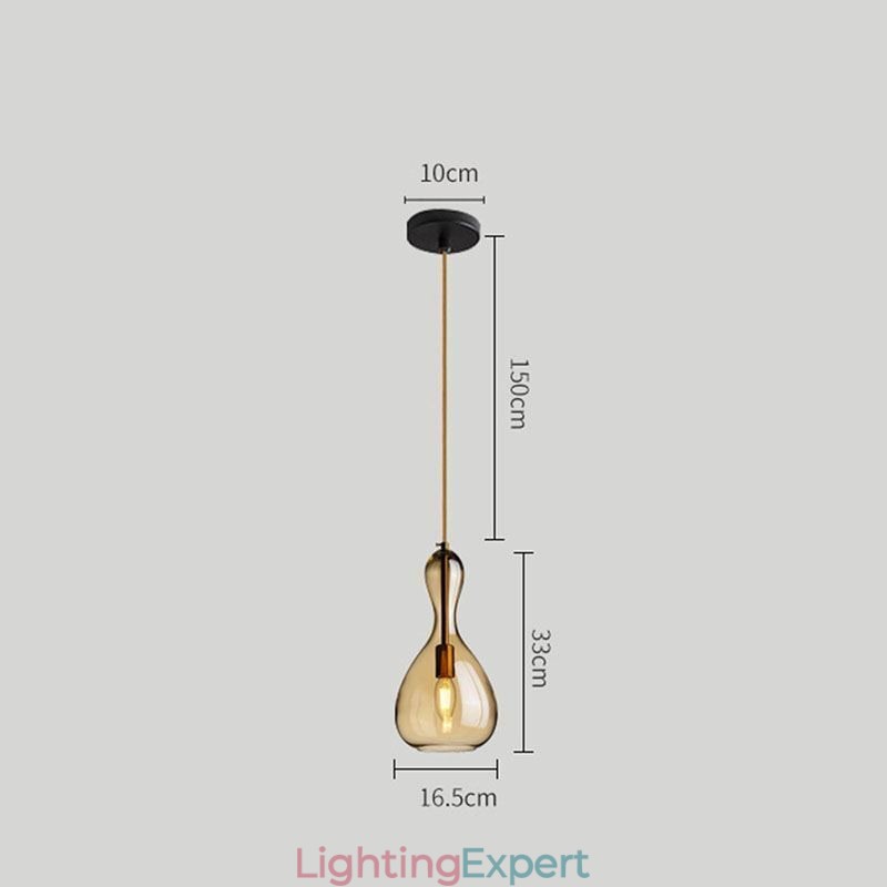 Nordic Glass Pendant Light Amber Shade Ceiling Light