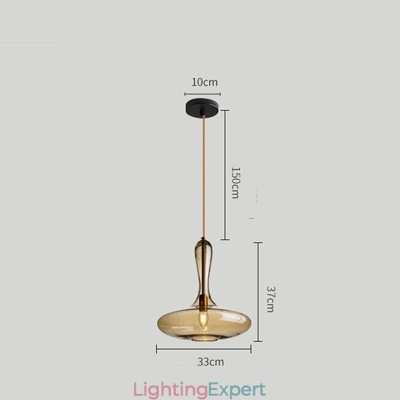 Nordic Glass Pendant Light Amber Shade Ceiling Light
