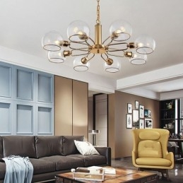 Glass Pendant Light Modern Minimalist Wrought Iron Ceiling Light