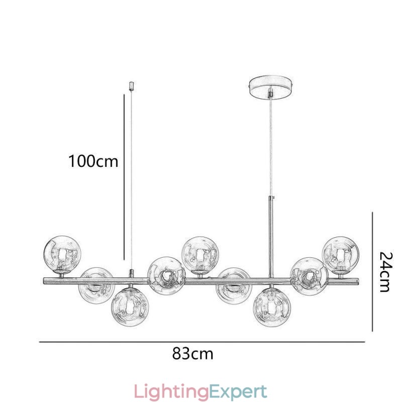 Pendant Light Modern Simple Magic Beans Molecular Wrought Iron Glass Ceiling Light