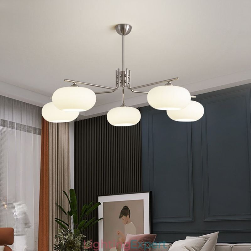 Nordic Glass Pendant Light Creative Wrought Iron Ceiling Light