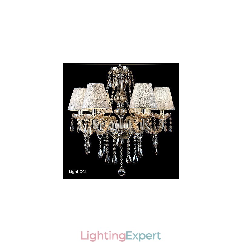 Modern Contemporary Classic Vintage Crystal Electroplated Glass Chandelier