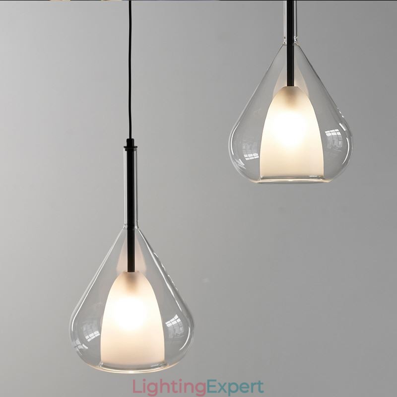 Pendant Light Modern Minimalist Double Glass Ceiling Lights