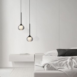 Simple Glass Pendant Light Black Decorative Ceiling Lights