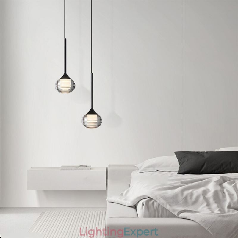 Simple Glass Pendant Light Black Decorative Ceiling Lights