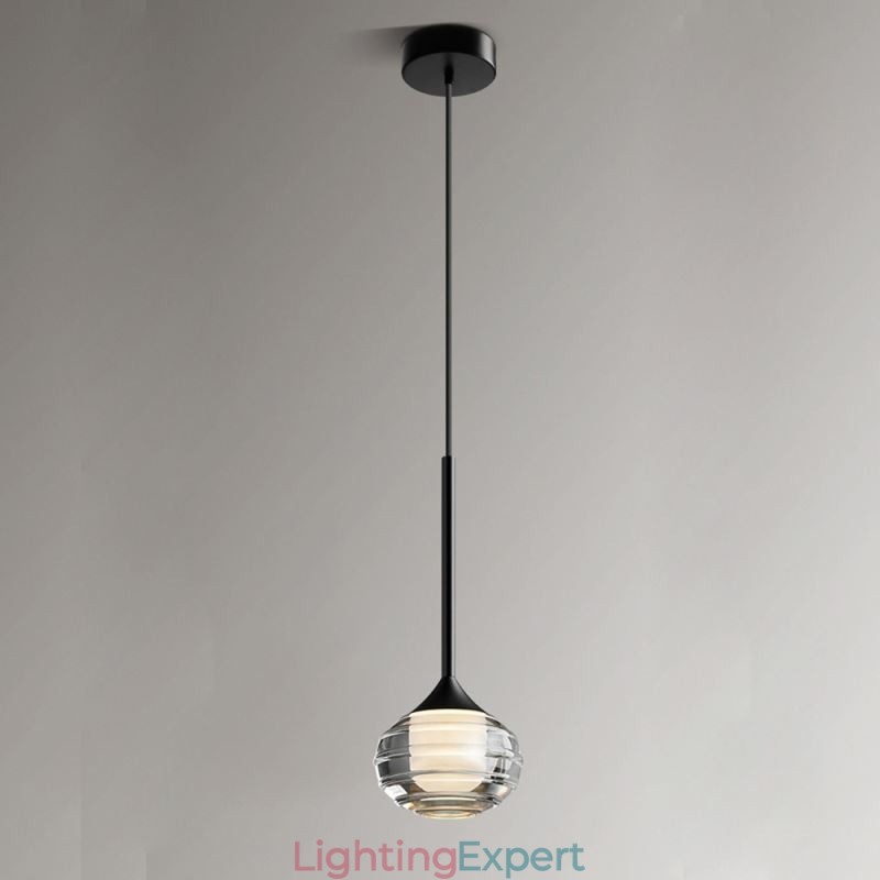 Simple Glass Pendant Light Black Decorative Ceiling Lights
