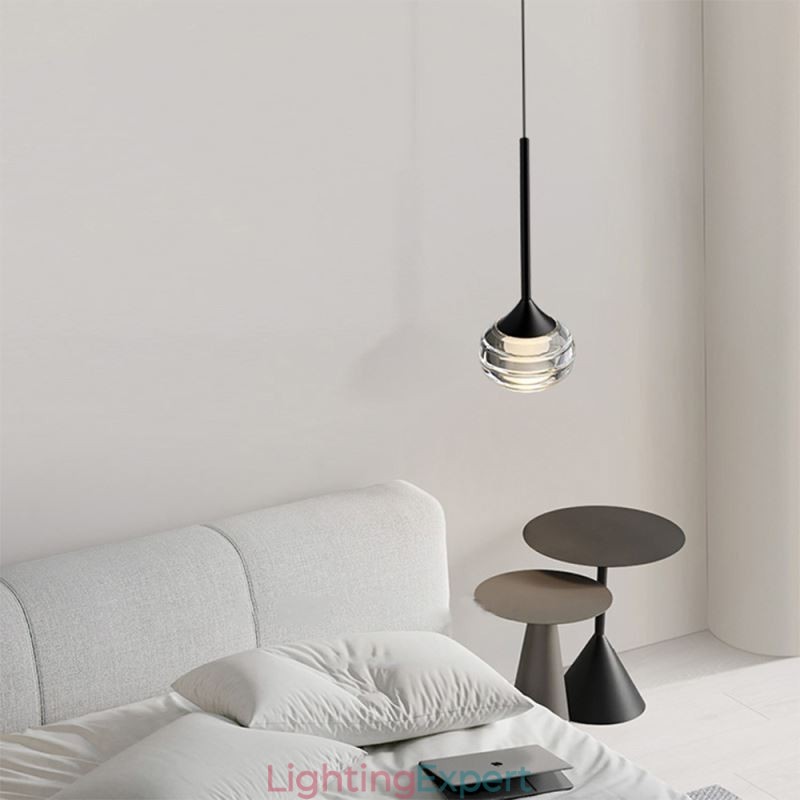 Simple Glass Pendant Light Black Decorative Ceiling Lights