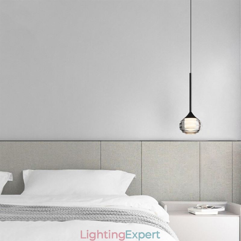Simple Glass Pendant Light Black Decorative Ceiling Lights