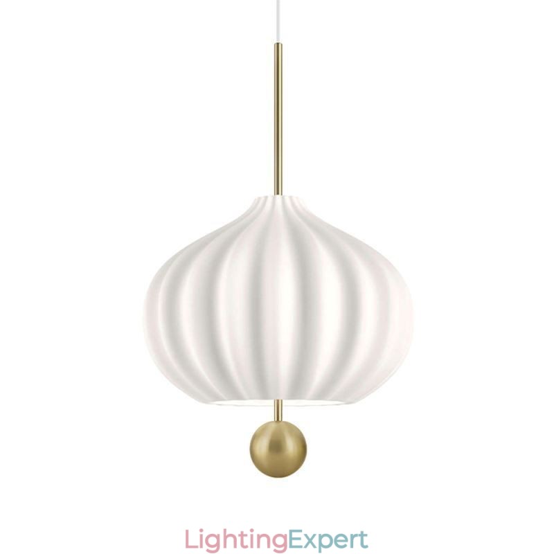 Modern White Glass Pendant Light Ball Shape Minimalist Ceiling Light