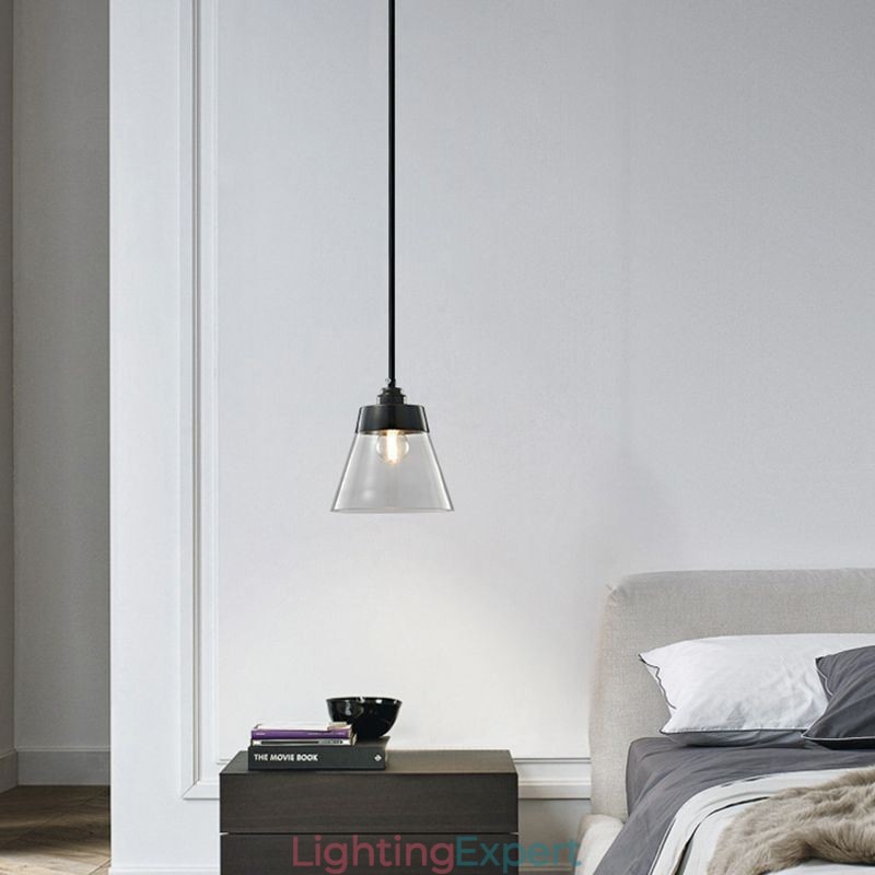 Modern Glass Pendant Light Single Hanging Pendant Lighting With Clear Glass Shade