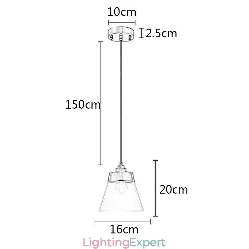 Modern Glass Pendant Light Single Hanging Pendant Lighting With Clear Glass Shade