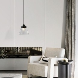 Modern Glass Pendant Light Single Hanging Pendant Lighting With Clear Glass Shade