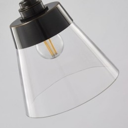 Modern Glass Pendant Light Single Hanging Pendant Lighting With Clear Glass Shade