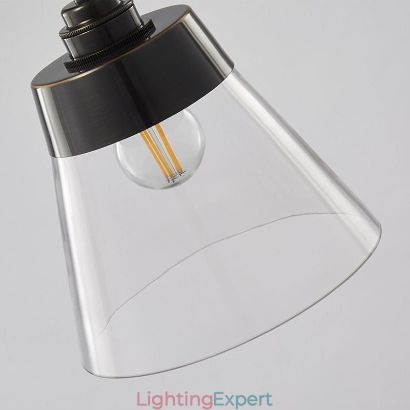 Modern Glass Pendant Light Single Hanging Pendant Lighting With Clear Glass Shade